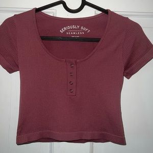 Aeropostale mauve pink cropped tee